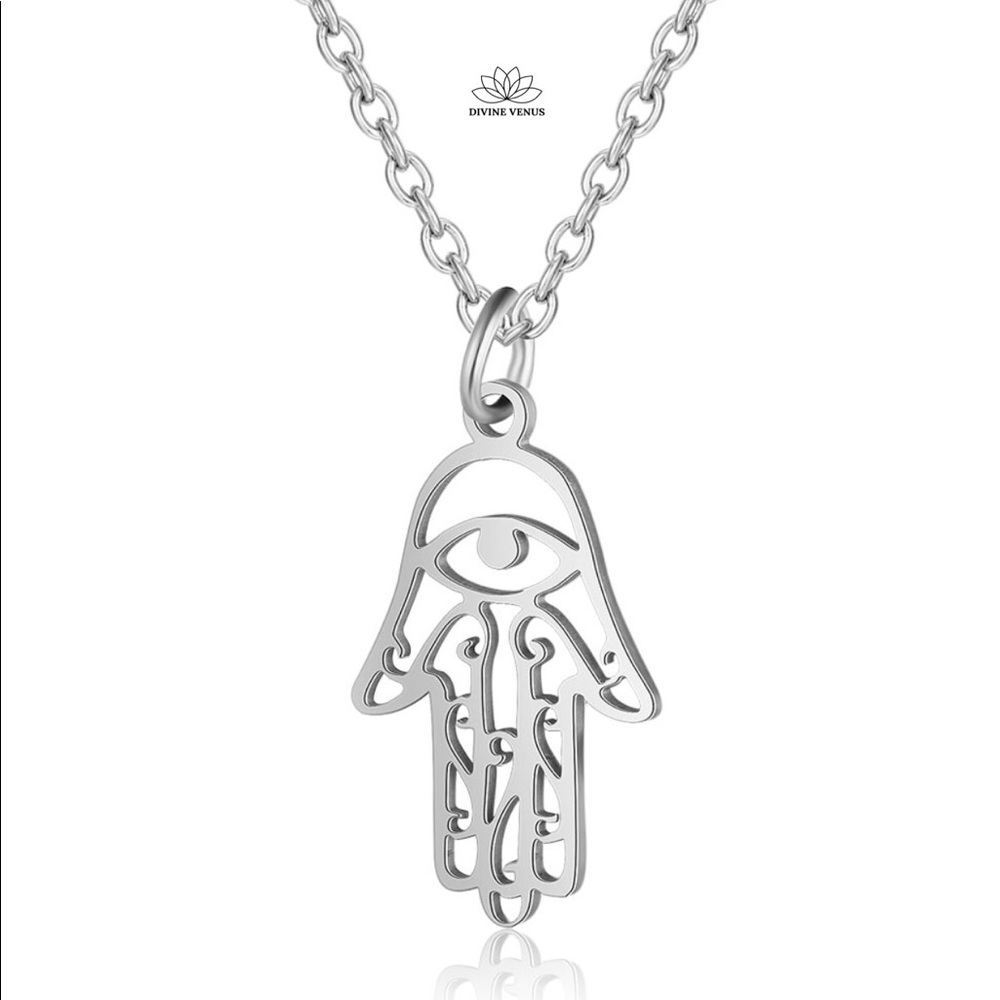 Hamsa Necklace | Stainless Steel Jewelry - Picture 2 of 11